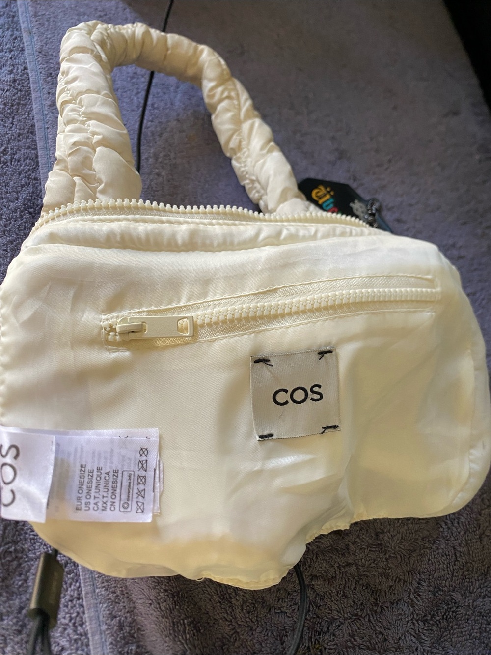 COS Cream Quilted Mini Shoulder Bag - Picture 4 of 9